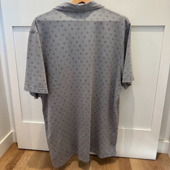 TravisMathew Men’s Grey Micro-Print Golf Polo Shirt – Size XL - Picture 7 of 12